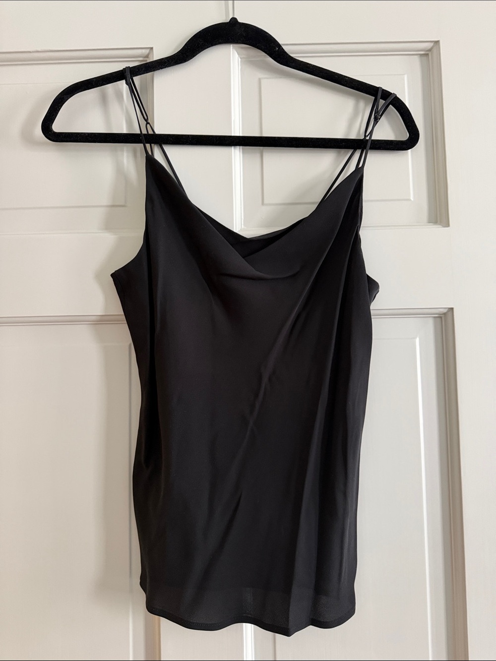 J Brand Black Cowl Neck Double-Spaghetti Strap Camisole